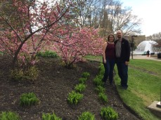 Lenora and I outside the Legislature with the start of spring Buds beginning to appear.